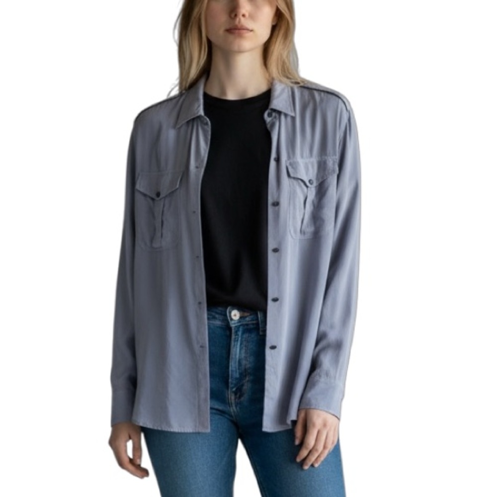 Rag & Bone Silk Button Down Shirt Blouse Size XS